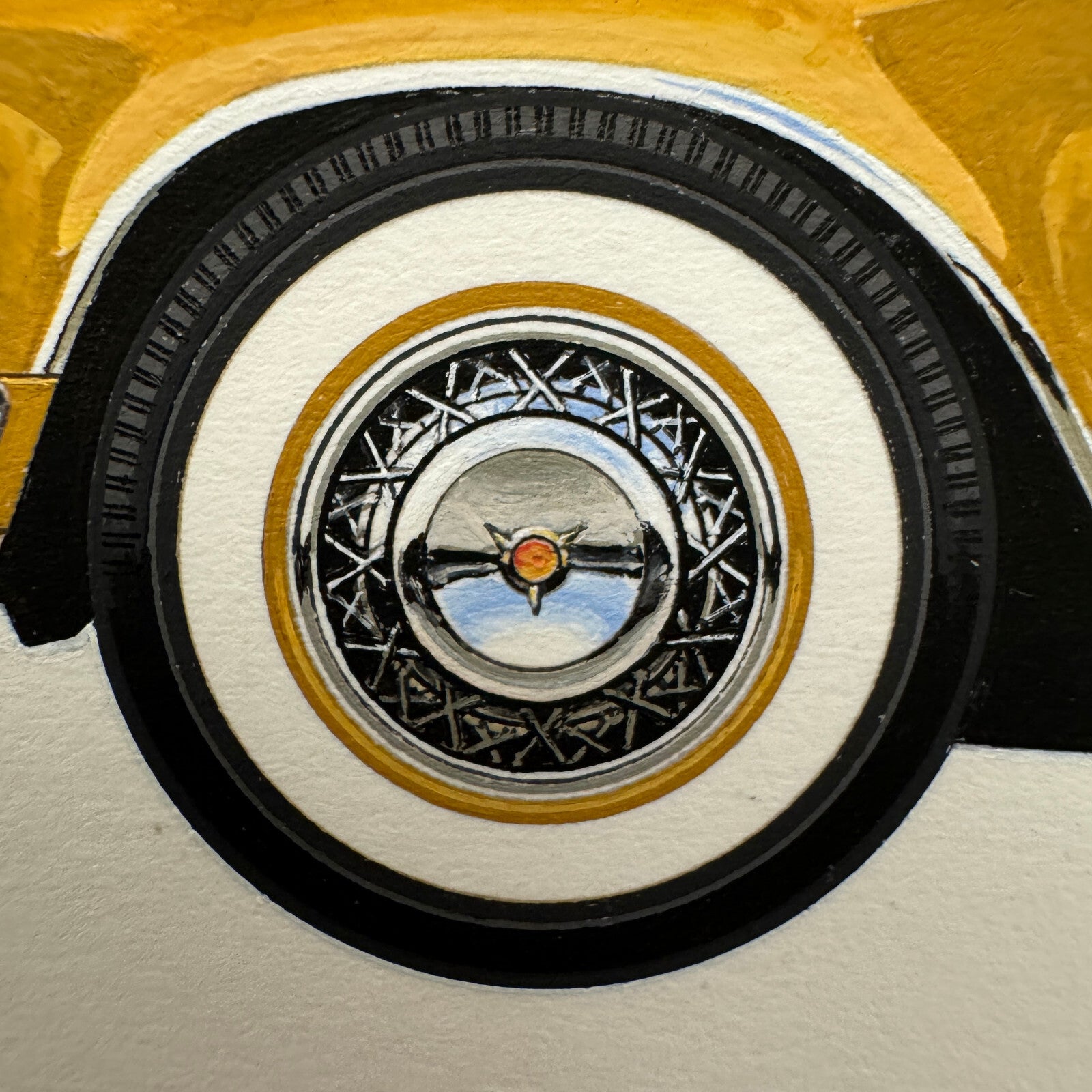 1956 Studebaker Golden Hawk Automobile Illustration Art Drawing Hand Drawn