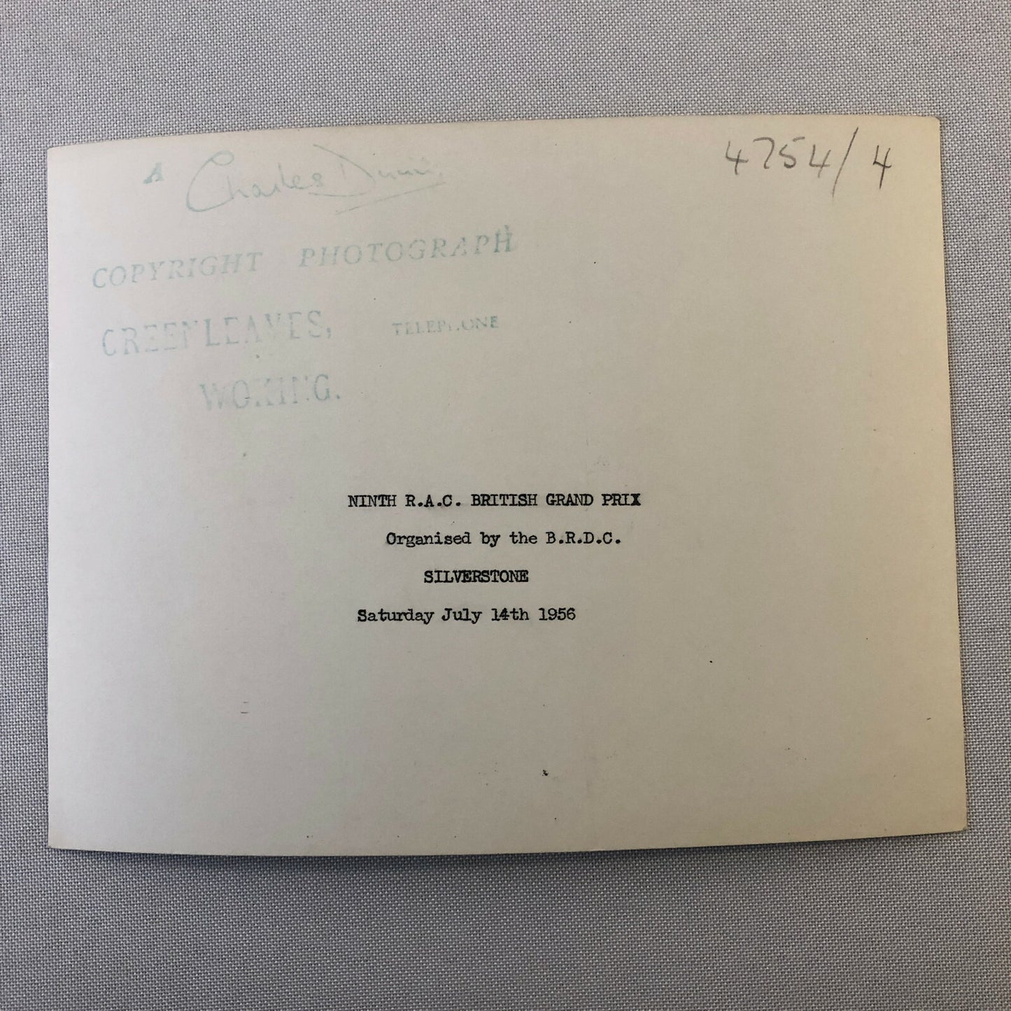 Vintage Car Racing Photo Photograph - 1956 RAC British Grand Prix Silverstone