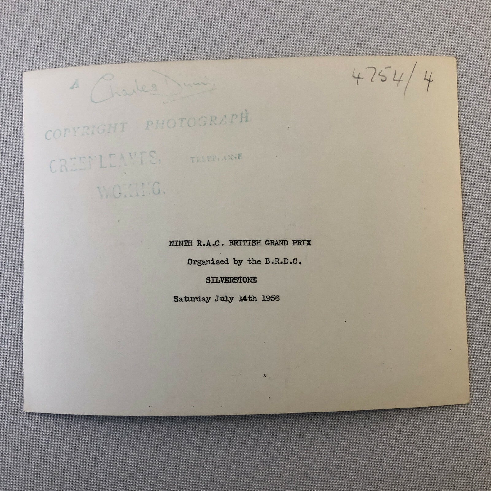 Vintage Car Racing Photo Photograph - 1956 RAC British Grand Prix Silverstone