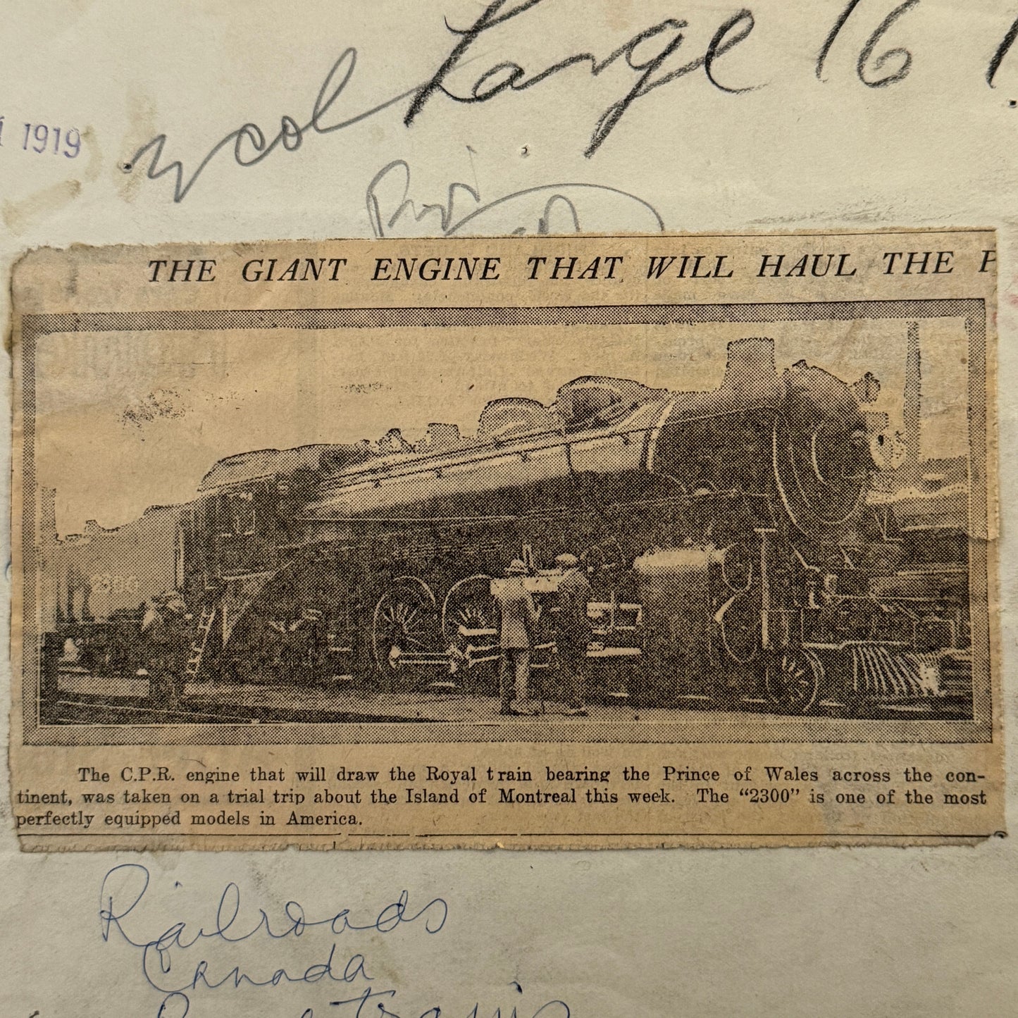 Royal Train Prince of Wales Canada Tour 1919 Press Photo Vintage Rail Railway