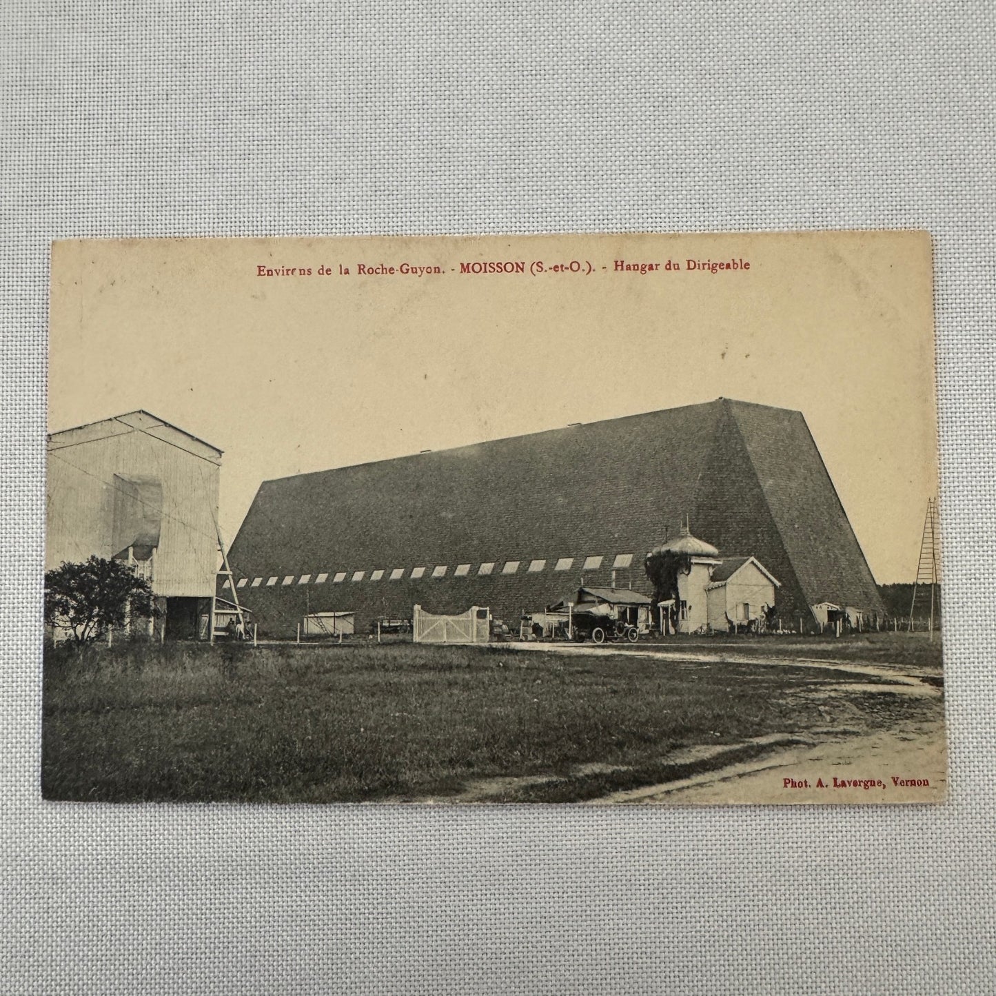 Vintage Zeppelin Airship Dirigible Hangar Building Postcard Post Card French
