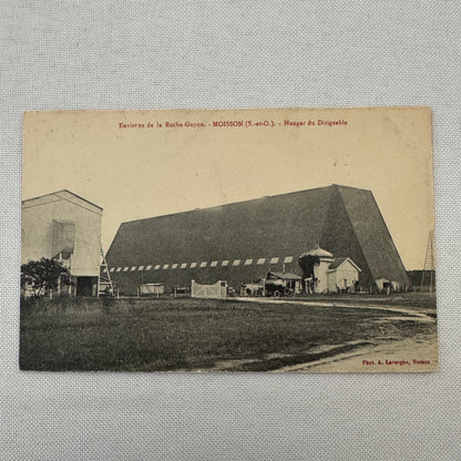 Vintage Zeppelin Airship Dirigible Hangar Building Postcard Post Card French