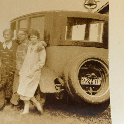 Vintage Photograph Photo Print People with Car Automobile
