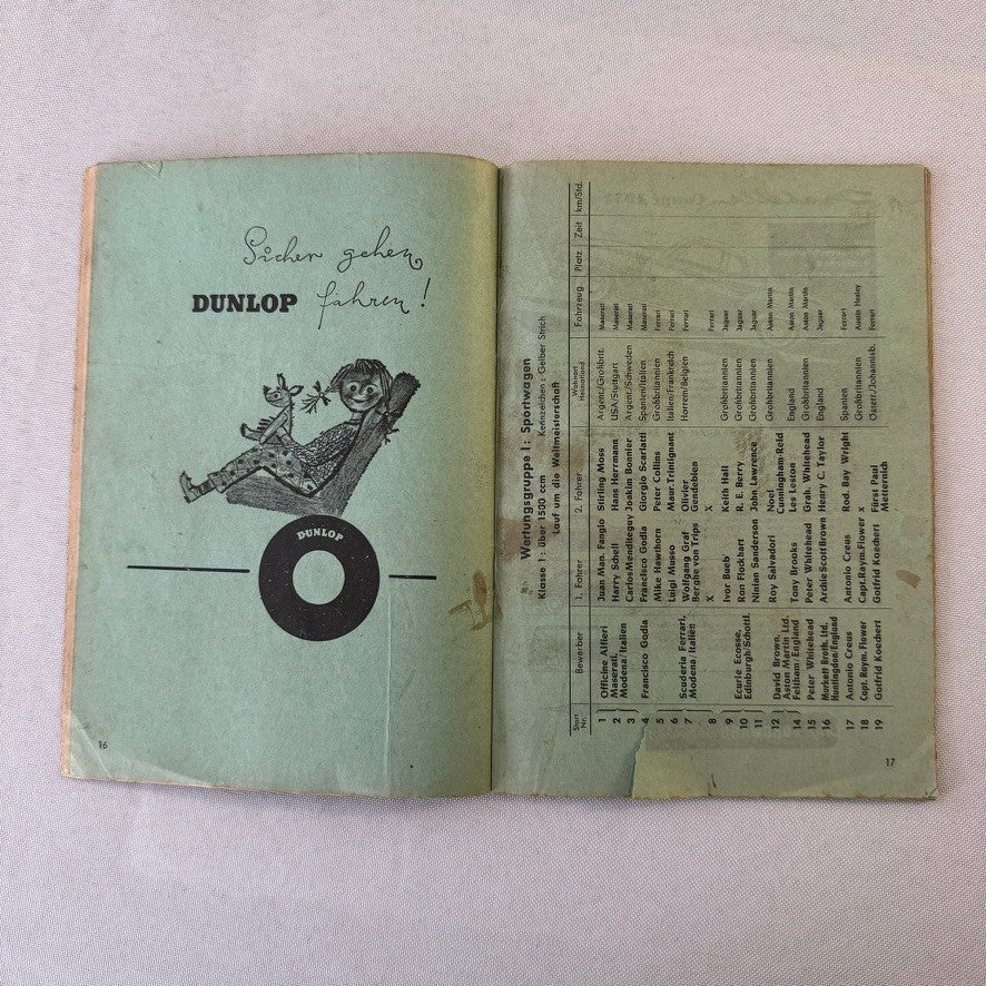 1957 ADAC 1000KM Racing Program Nurburgring Race German