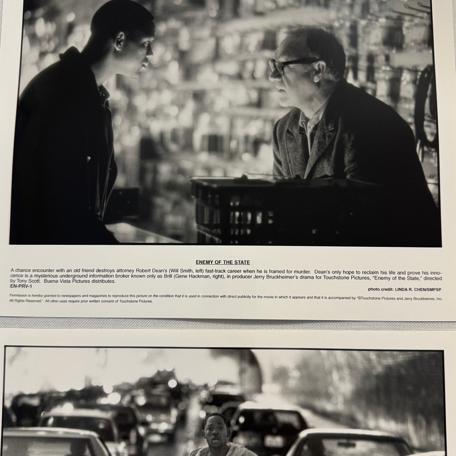Enemy of the State Movie Press Publicity Photo Lot 2x Photograph Will Smith