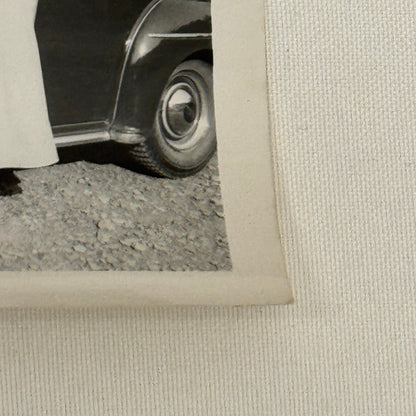 Vintage Automobile Photo Photograph Print Snapshot Woman with Car