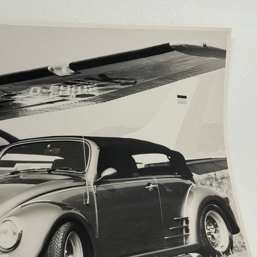 Vintage Volkswagen Beetle TUNER Car VW Bug Photo Photograph with Airplane Plane
