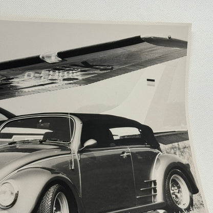 Vintage Volkswagen Beetle TUNER Car VW Bug Photo Photograph with Airplane Plane
