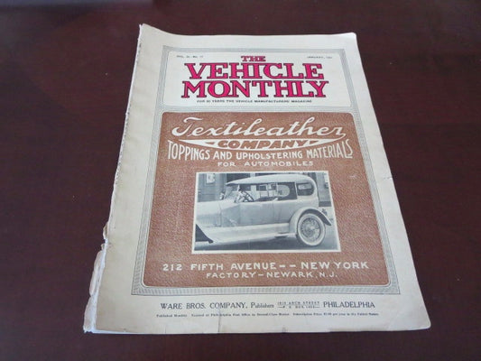 1921 Vehicle Monthly Magazine Klaxon Custom Car & Truck Bodies Paint Upholstery