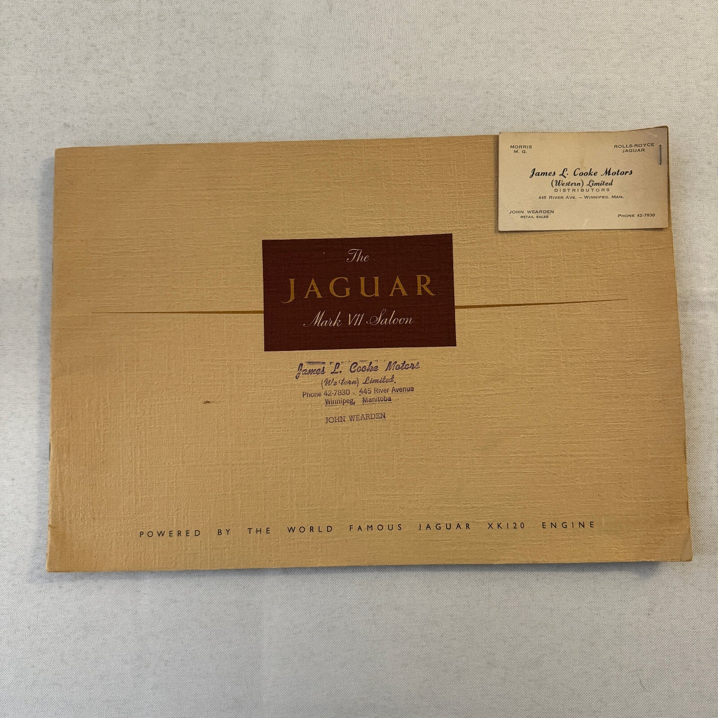 Jaguar Mark VII Saloon Car Sales Brochure Catalog XK120 XK 120 Engine