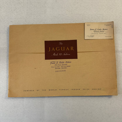 Jaguar Mark VII Saloon Car Sales Brochure Catalog XK120 XK 120 Engine