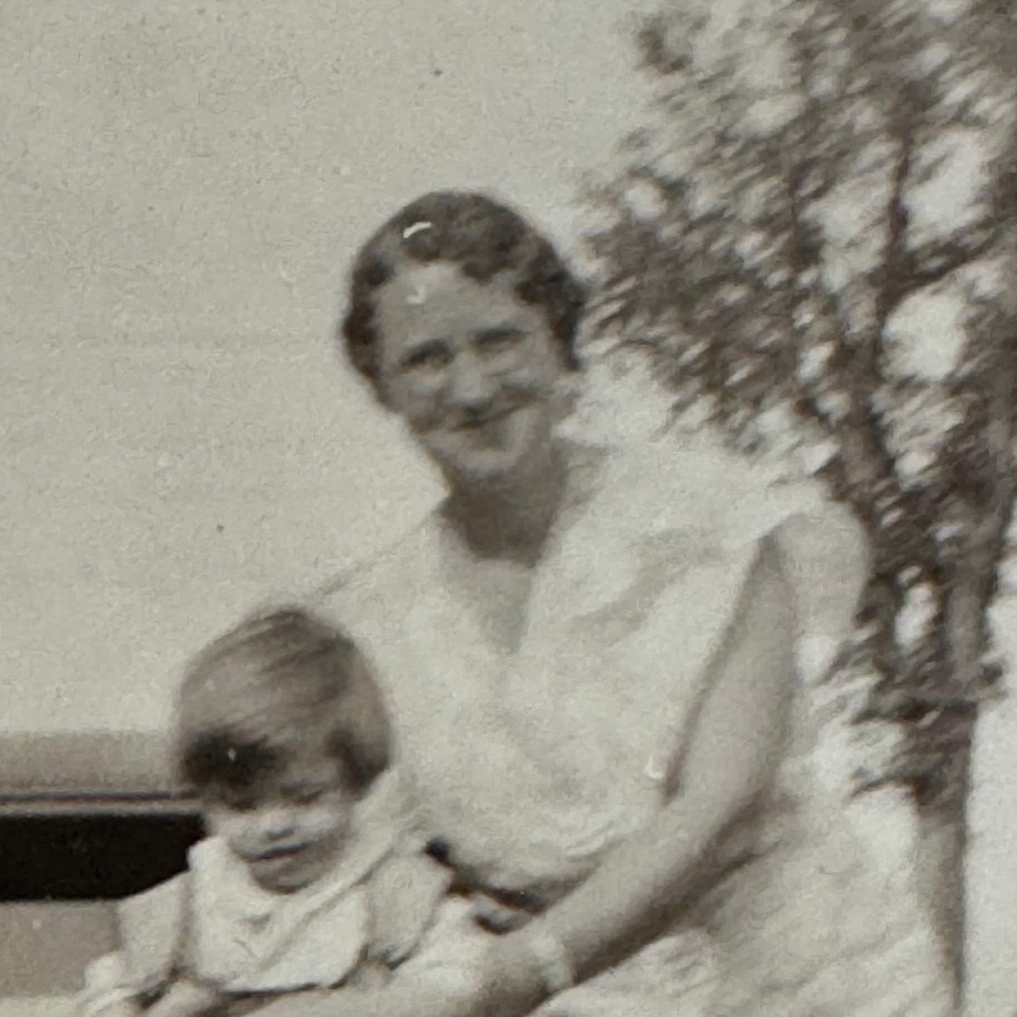 Vintage Car Photo Photograph Print Woman and Child with Automobile Snapshot
