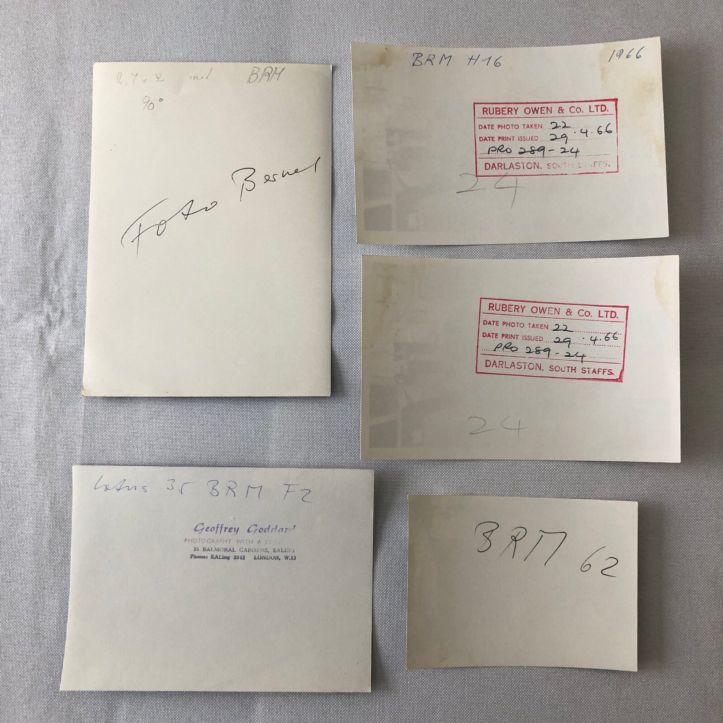 Vintage Racing Photo Photograph Print BRM Engine Lot of 5