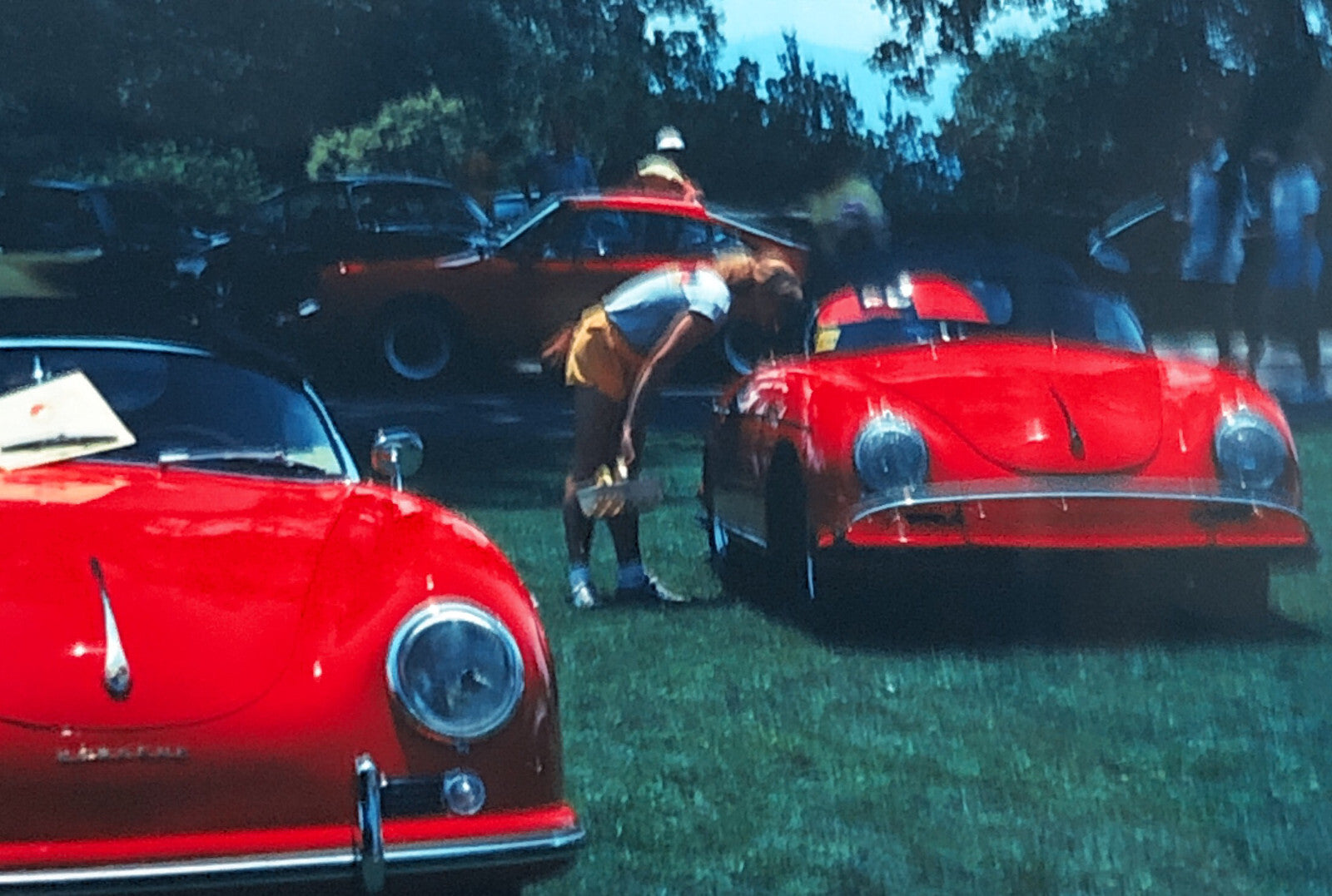 Porsche 356 Cabriolet Convertible Car Show 35mm Photo Slide Vintage 1981
