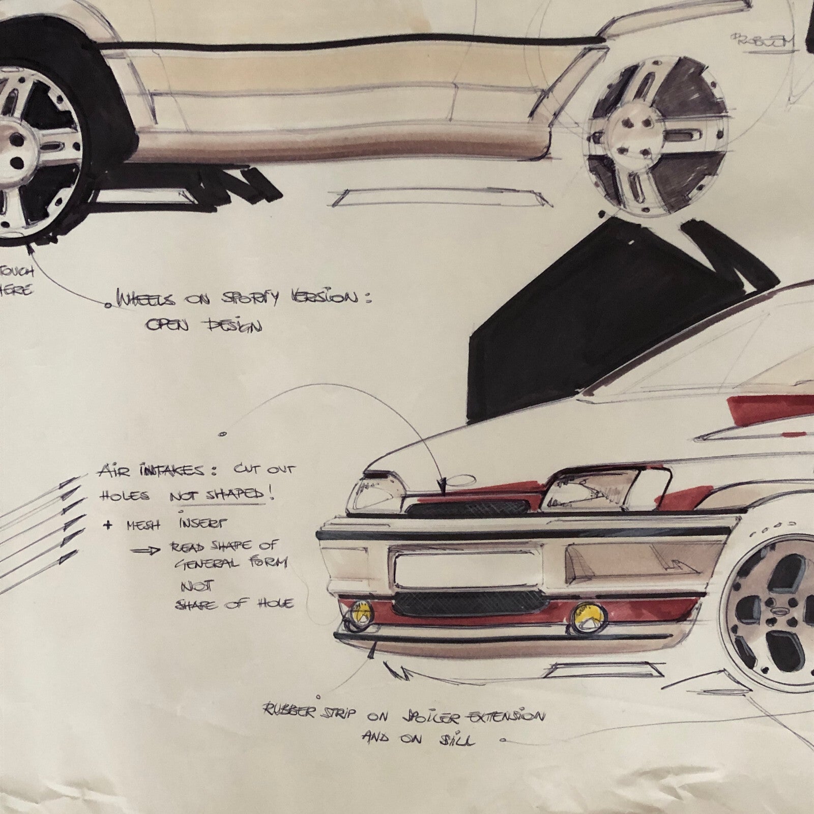 Styling Concept Automobile Illustration Art Drawing Sketch 1984 Ford Germany