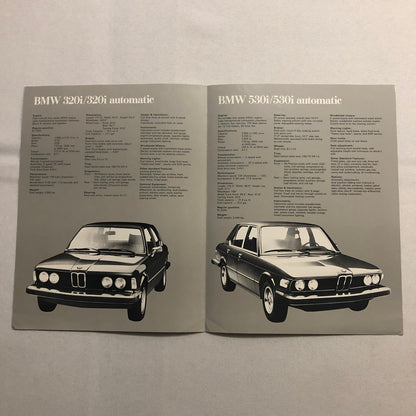 Vintage BMW Sales Brochure Catalog - 630 CSi 320i 530i Automatic 