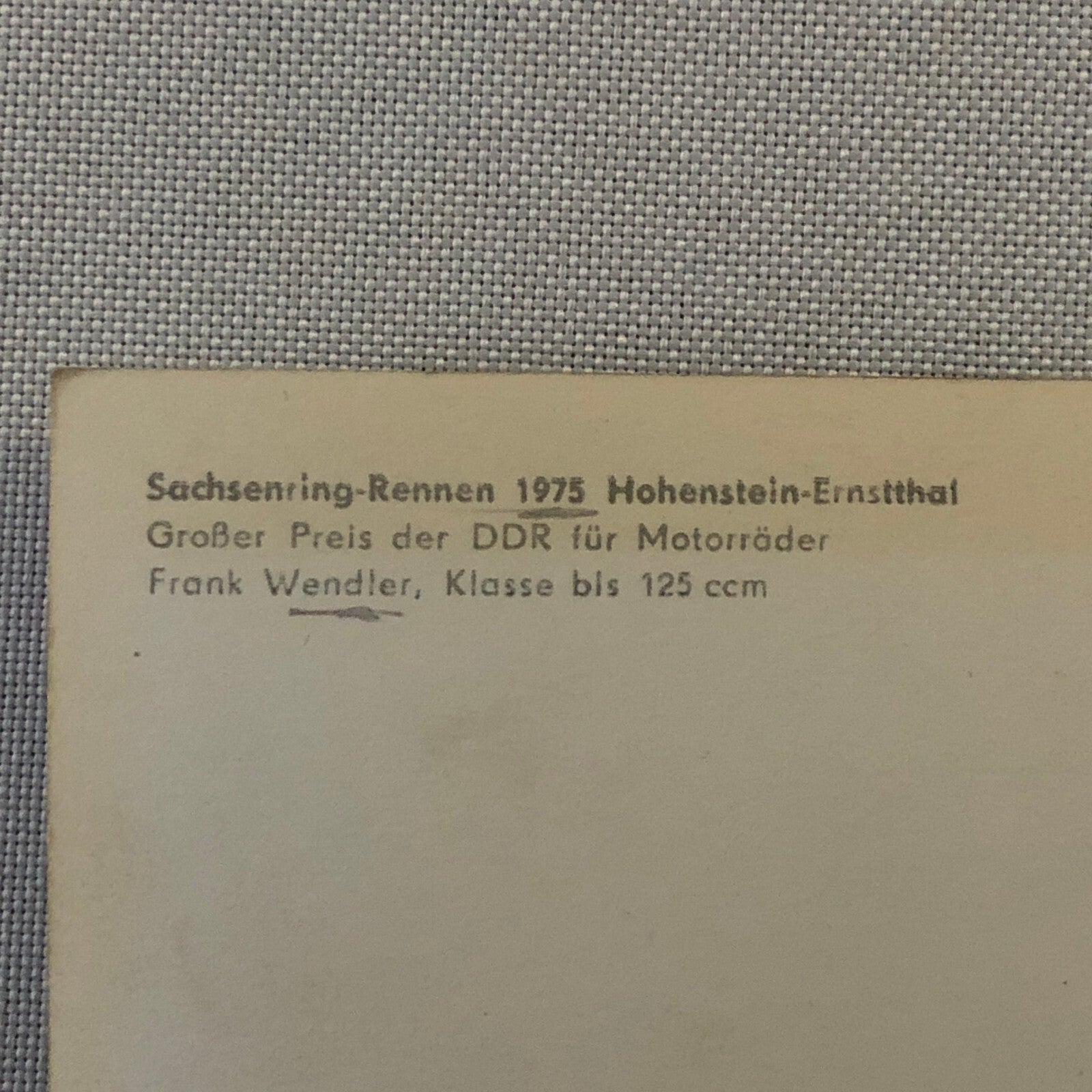 Vintage Motorcycle Racing Postcard Post Card Frank Wendler Germany