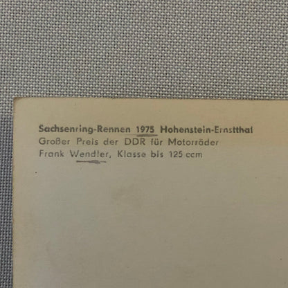 Vintage Motorcycle Racing Postcard Post Card Frank Wendler Germany
