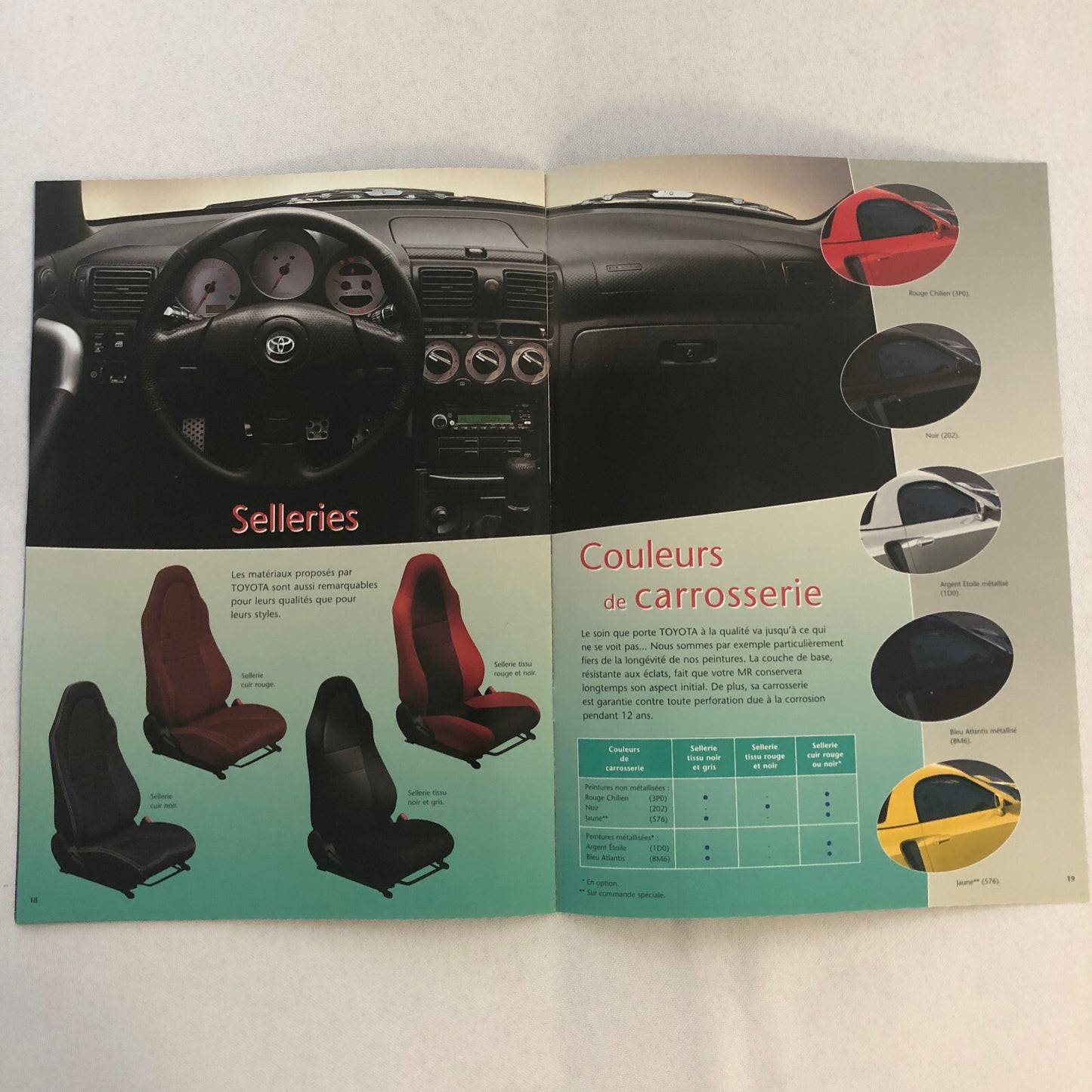 Toyota MR Roadster Car Sales Brochure Catalog Advertising FRENCH TEXT Toyota MR2