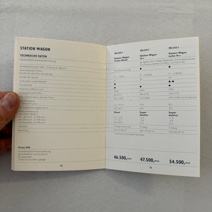 1990 Lancia Thema Technical Data Price List Brochure European German 8.32 Wagon