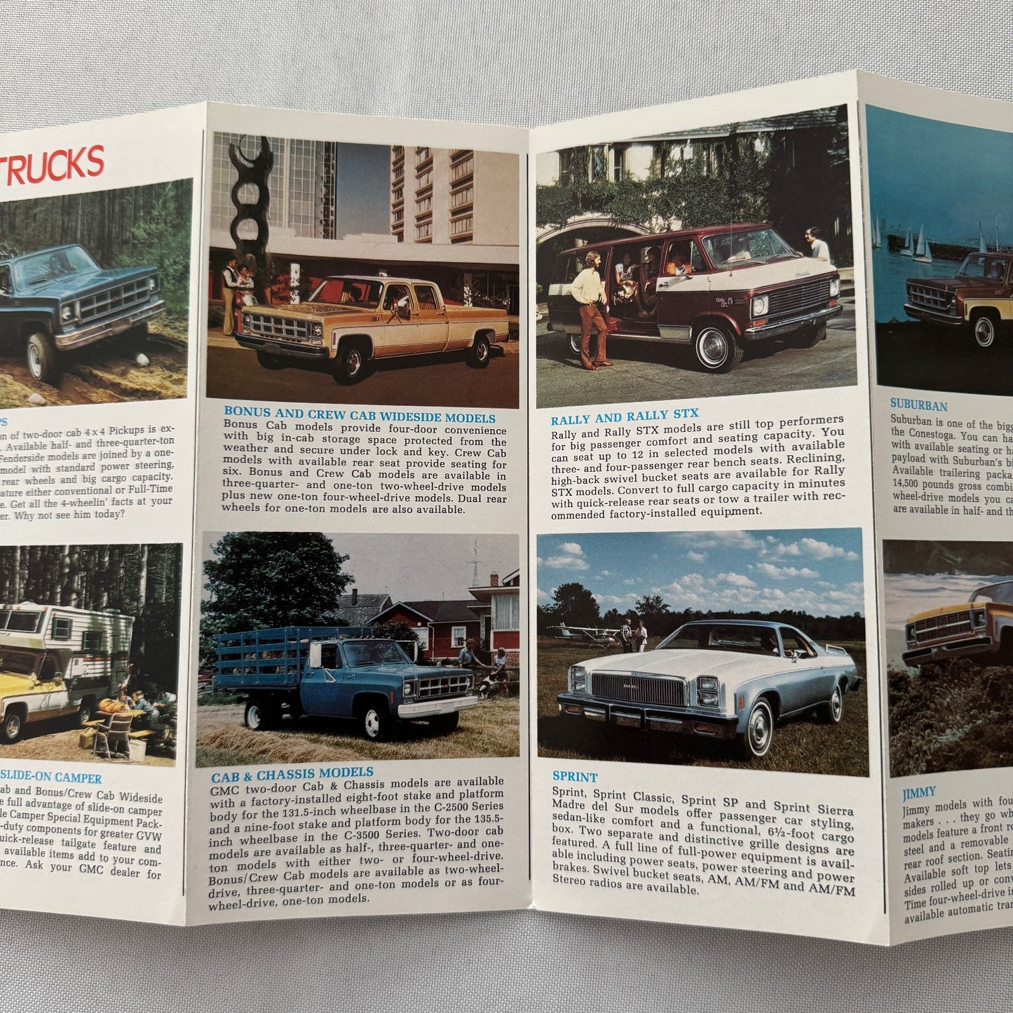 1977 GMC Truck Sales Brochure Catalog PIckup Suburban Van Casa Grande Camper +