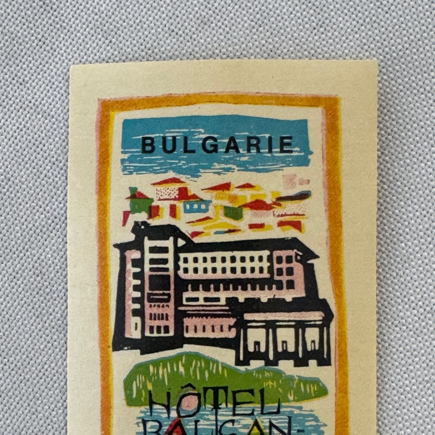 Vintage Hotel Travel Label Hotel Balkan Touriste Tirnovo Bulgaria
