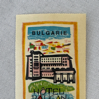 Vintage Hotel Travel Label Hotel Balkan Touriste Tirnovo Bulgaria