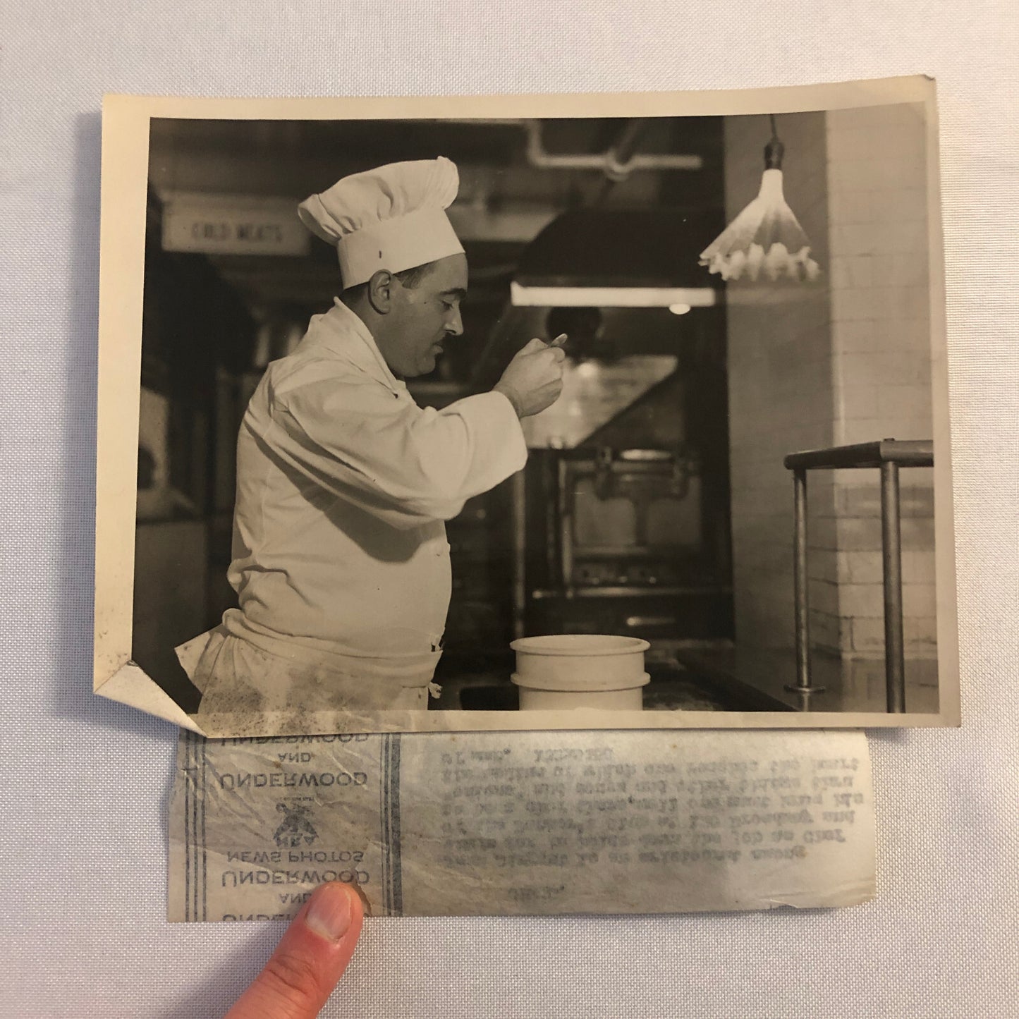 Press Photo Photograph New York City Bankers Club Chef Underwood & Underwood