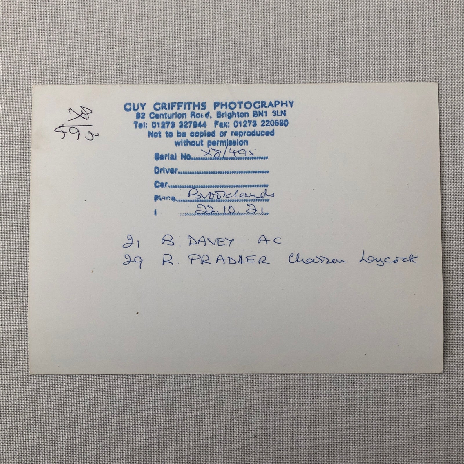 Vintage Car Racing Photo Photograph Charron Laycock AC - Modern Era Print 