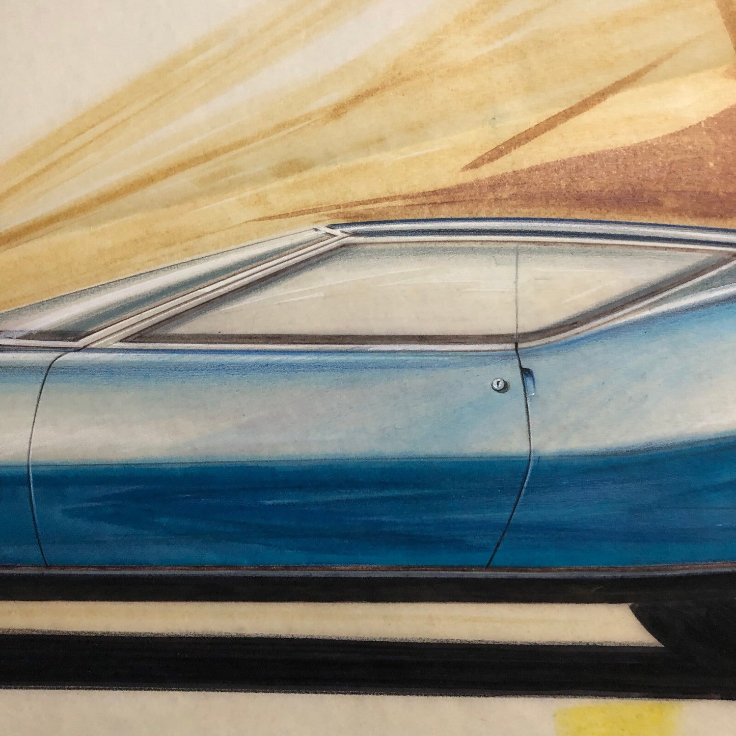 Styling Concept Automobile Illustration Art Drawing Sketch Vintage Car 1968