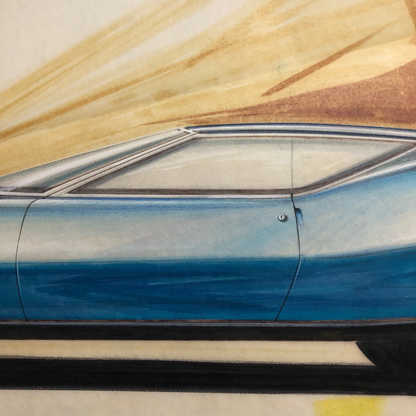 Styling Concept Automobile Illustration Art Drawing Sketch Vintage Car 1968