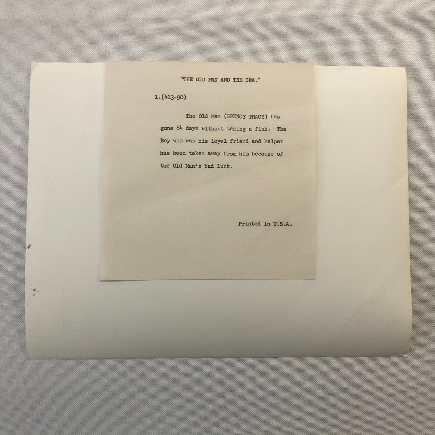 The Old Man and the Sea Movie Film Press Photo Photograph Spency Tracy