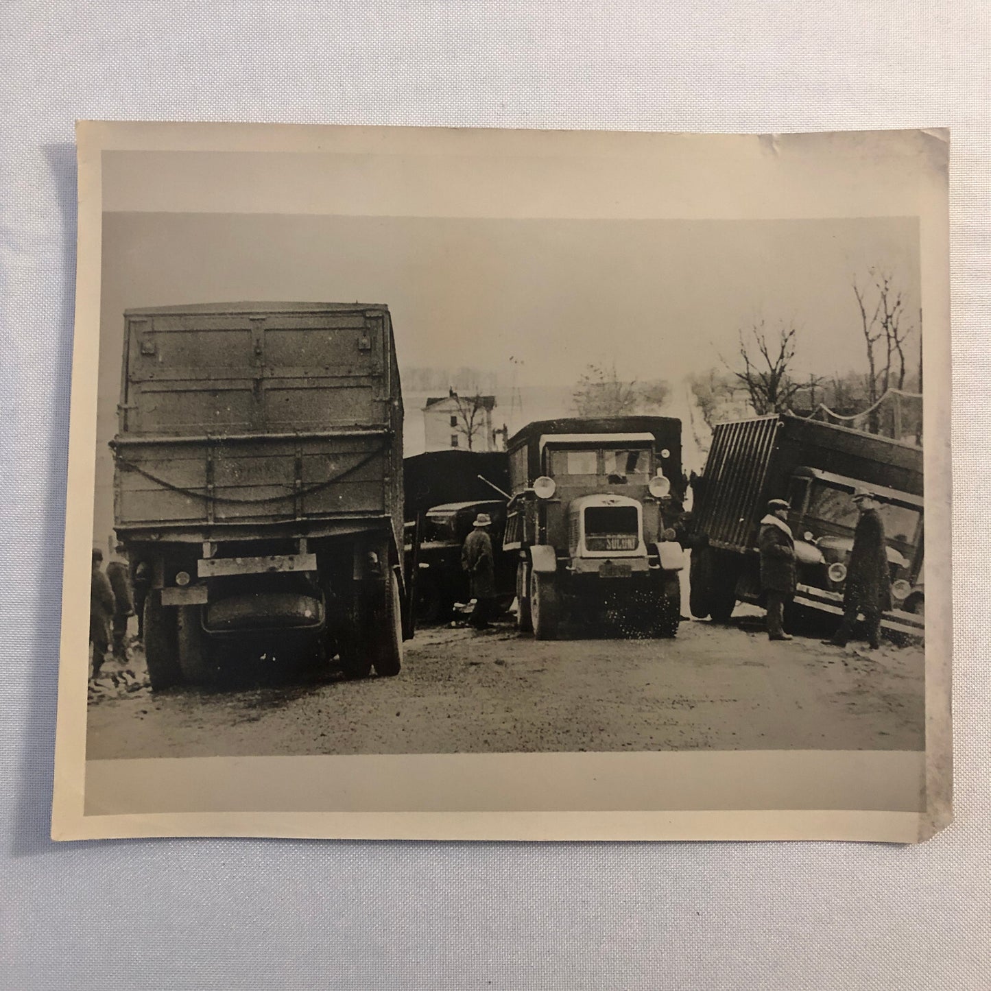 Press Photo Photograph Truck Accident Crash Batavia New York NY Disaster