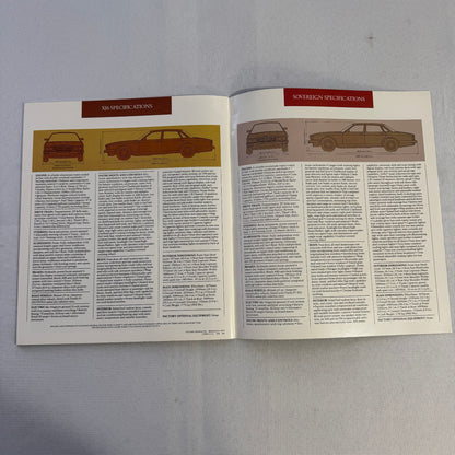 1987 Jaguar XJ6 and XJ6 Sovereign Car Sales Brochure Catalog Advertising Vintage