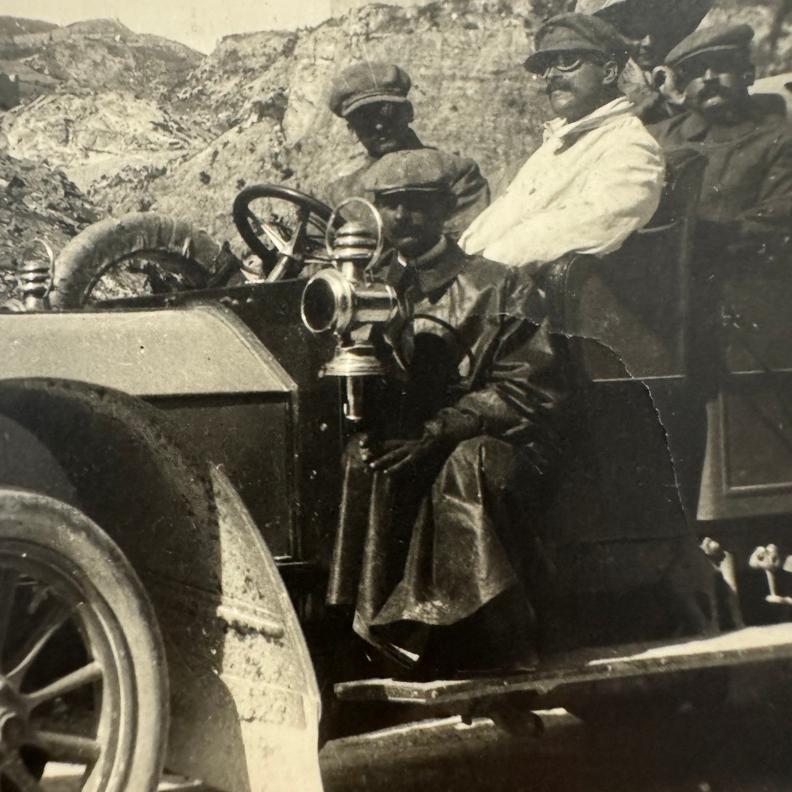 Vintage Photograph Photo People in Early Antique Automobile