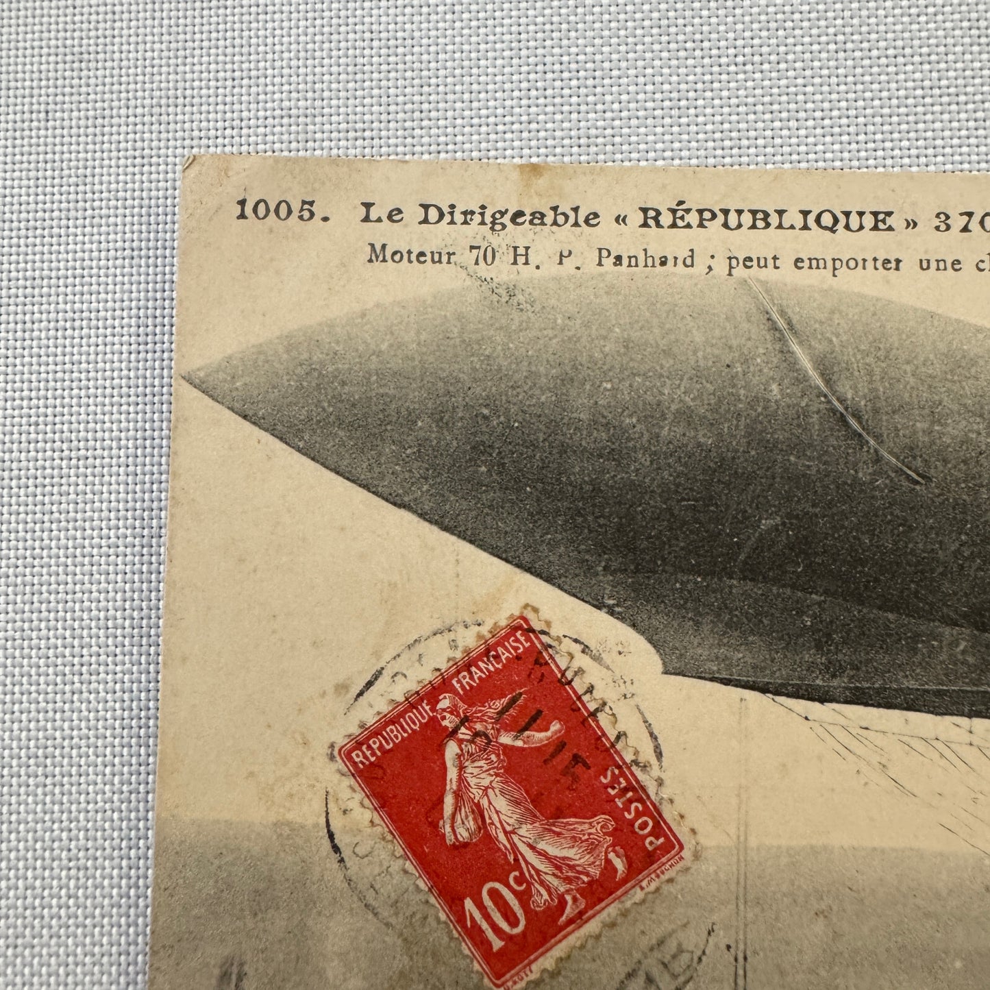 Vintage Zeppelin Airship Dirigible Postcard Post Card French La Republique