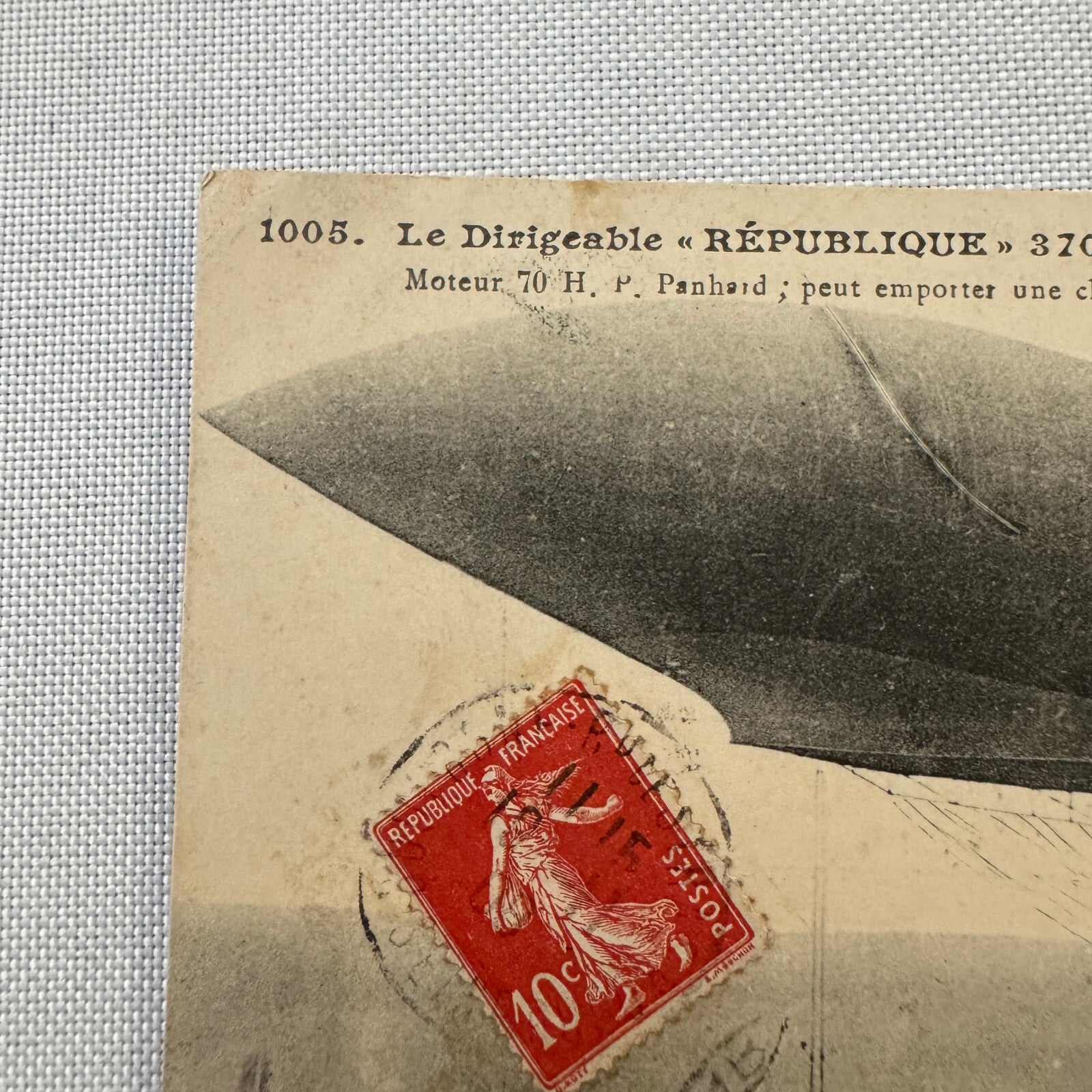Vintage Zeppelin Airship Dirigible Postcard Post Card French La Republique