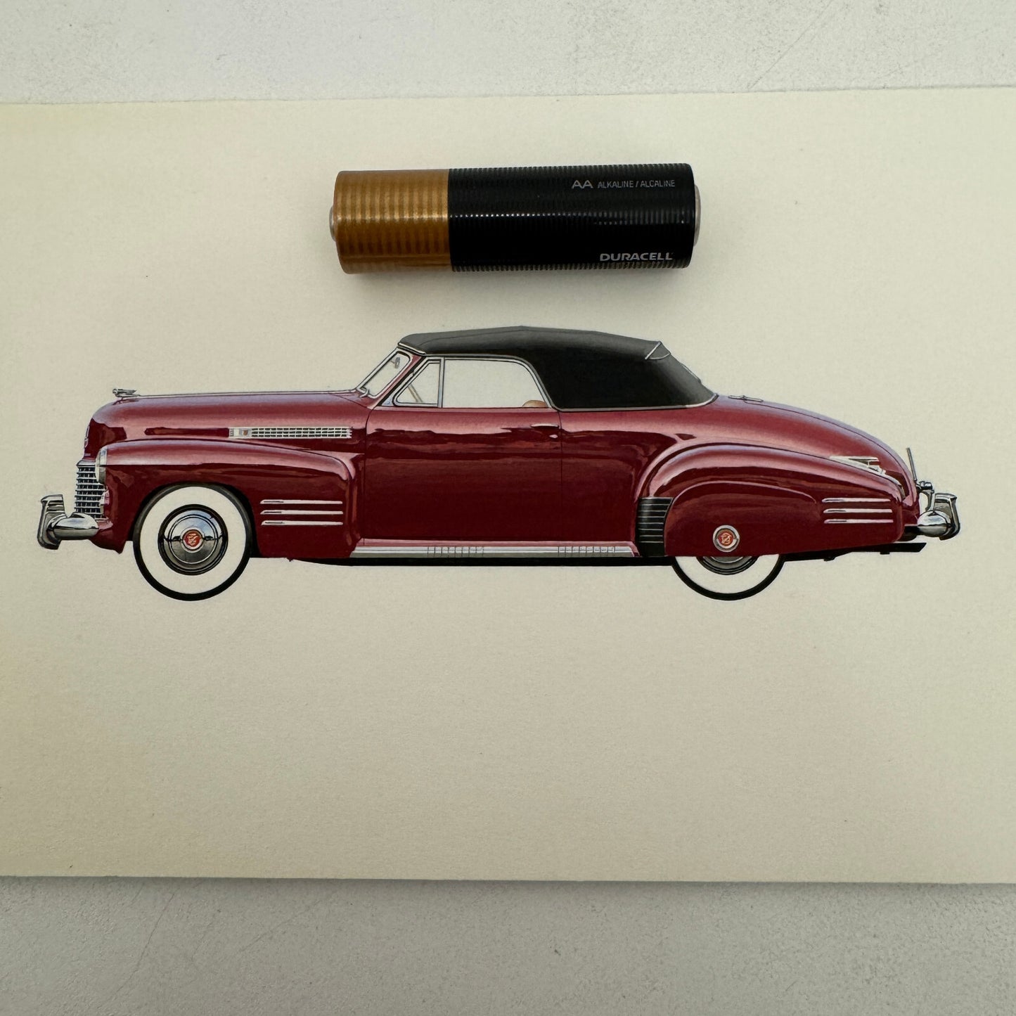 1941 Cadillac Convertible Coupe Car Illustration Art Drawing Vintage Miniature
