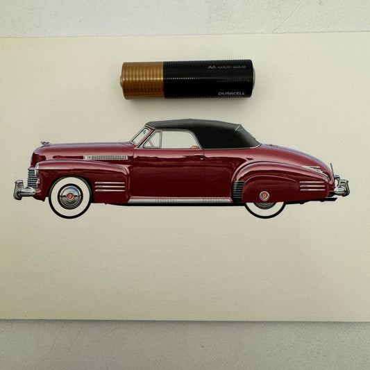 1941 Cadillac Convertible Coupe Car Illustration Art Drawing Vintage Miniature