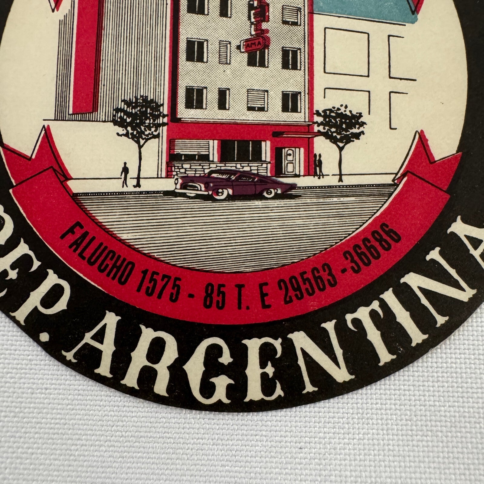 Vintage Hotel Travel Luggage Label Argentina Hotel Fama Mar Del Plata Argentine