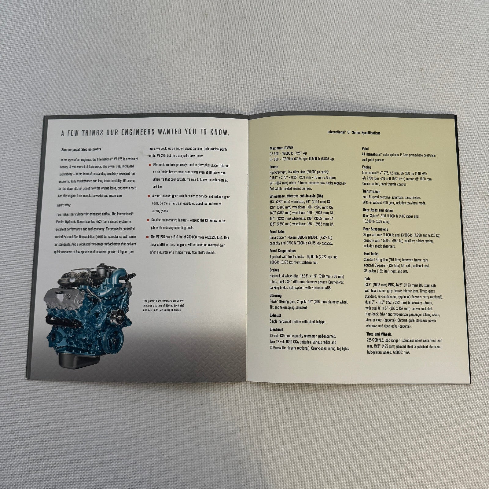 International Truck CF Series Sales Brochure Catalog Advertising 2004