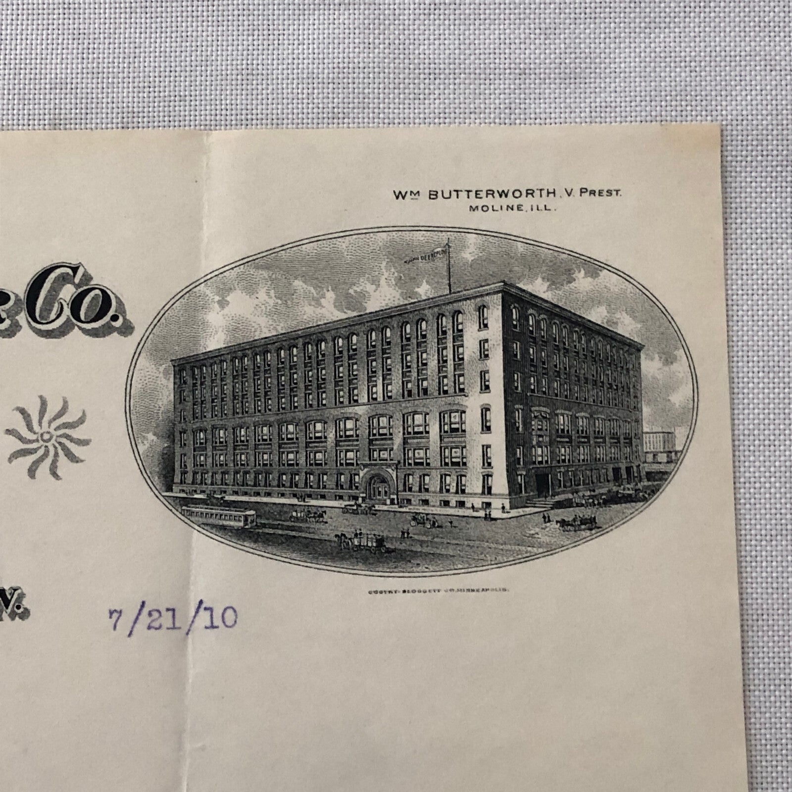 1910 John Deere and Webber Company Minneapolis Minnesota Letter Letterhead