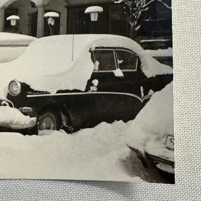 Vintage Cars in Snow Storm Photo Photograph Snapshot