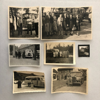 Vintage Bus Photo Photograph Print Lot of 23 People with Buses Germany