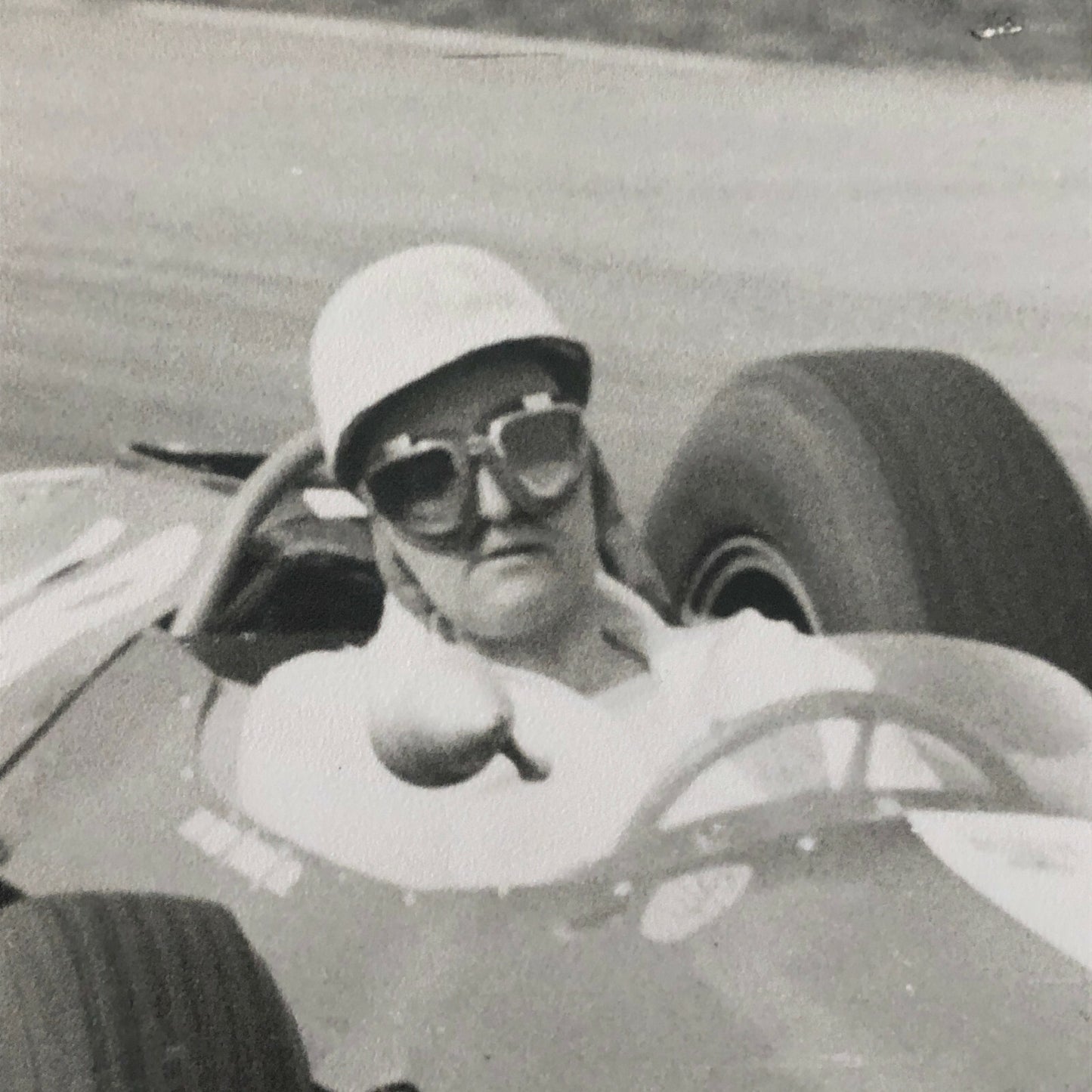 Vintage Racing Car and Driver Photo Photograph Print Motorsport Race
