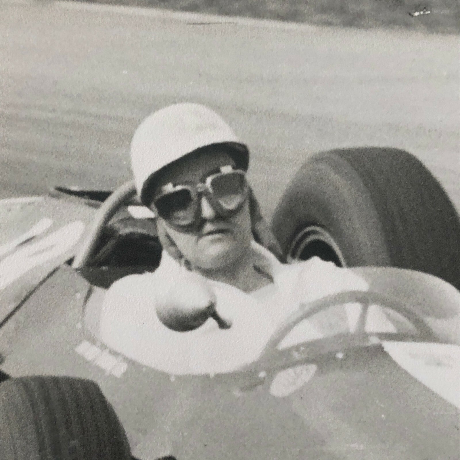 Vintage Racing Car and Driver Photo Photograph Print Motorsport Race