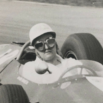 Vintage Racing Car and Driver Photo Photograph Print Motorsport Race