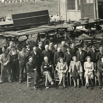 Antique Vintage Factory Company Industrial Workers Photograph ERGO Trailer