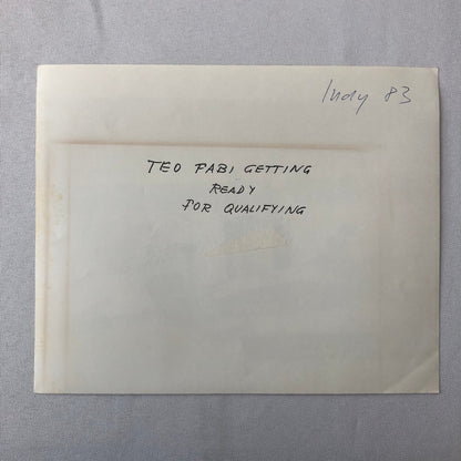 Vintage Indy Indianapolis Racing Photo Photograph Teo Fabi 1983 Qualifying