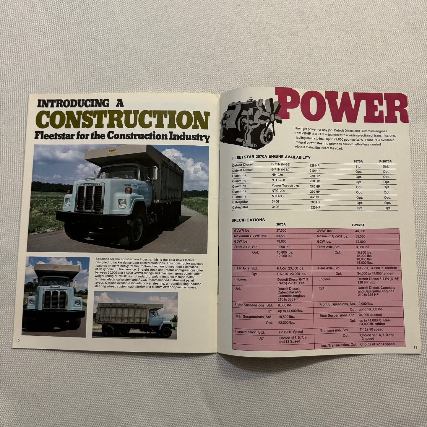 International Fleetstar 2070A Diesel Truck Sales Brochure Catalog Vintage